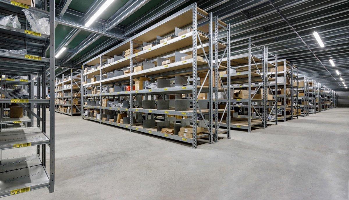 Modular industrial shelving that adapts to your warehouse layout.