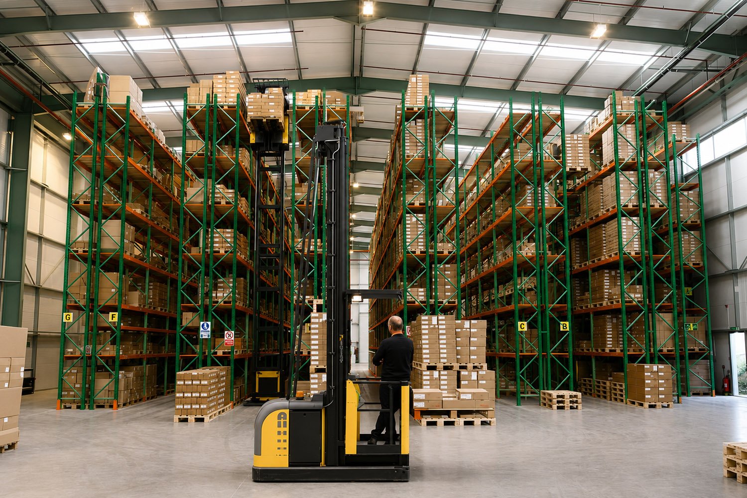 VNA racking systems engineered to maximise storage density with precision forklift operation