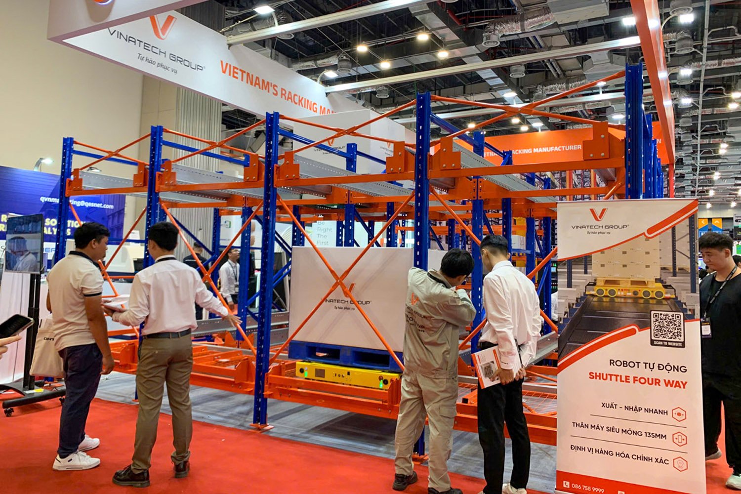 Robot 4-way shuttle system
